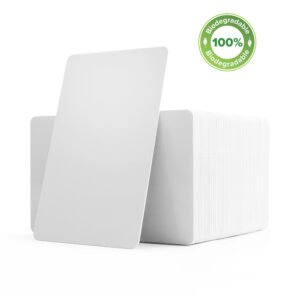 Card PVC Premium Biodegradabil, CR-80, alb, set 100 buc